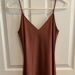 NWT Wilfred Only Slip Satin Midi Dress, Size XXS, Color Ashy Rose Pink